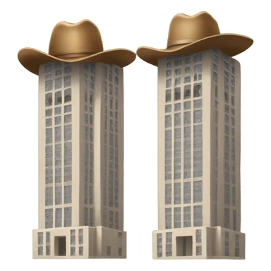 twin towers in cowboy hats with lassos sticker