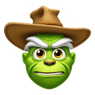 Grinch with cowboy hat sticker