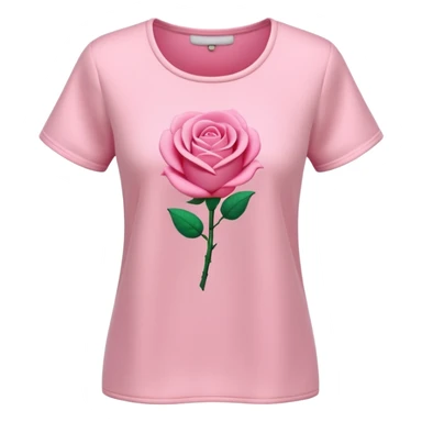A 3D cartoon rose-pink women’s top with short sleeves, soft fabric texture, gentle lighting, isolated on plain background. sticker