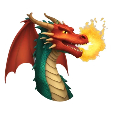 Dragon breathing fire through mouth sticker