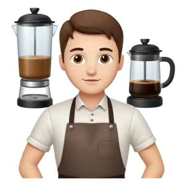 barista man with apron sticker