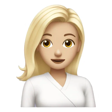 blonde girl doing skincare sticker