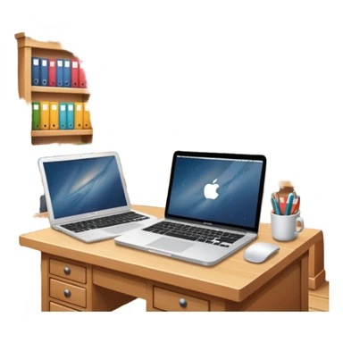 cute library with mac laptop in it sticker
