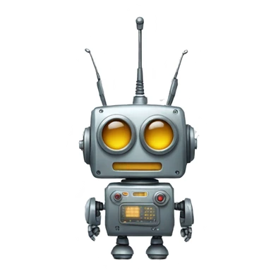 robot with an antenna on its head sticker