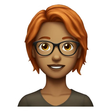 Girl with redish hair and freckles wearing glasses sticker