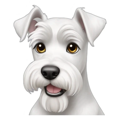 White mini schnauzer cut ears sticker