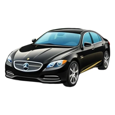 luxury car is driving on a scenic highway with beautiful landscape around sticker