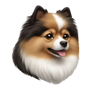 White and brown and black Pomeranian  sticker