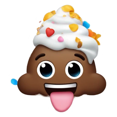 friendly poop with a big smile. make him classic layered ice cream style with confetti around him sticker