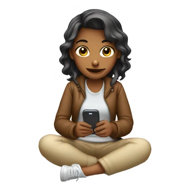 girl with phone sitting down sticker