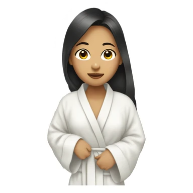 asian girl wearing a sheet mask in a bath robe sticker