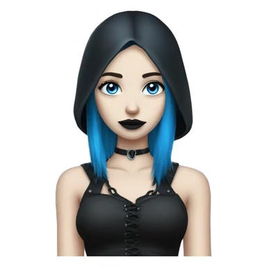 goth girl with blue eyes with daggsd sticker