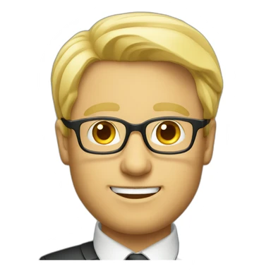 CEO blond man with glasses sticker