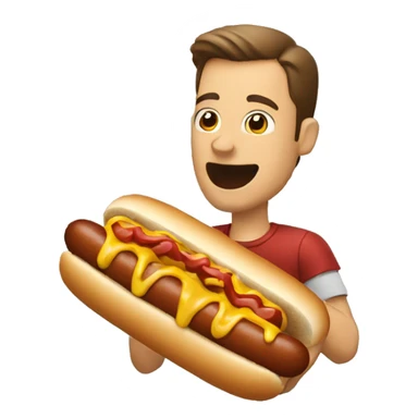 a man eating hotdogs sticker