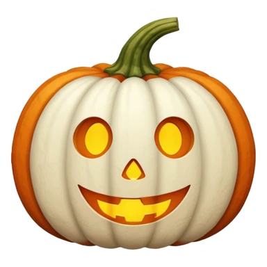 white fuzzy pumpkin with brown stem sticker