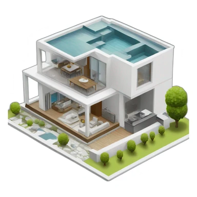3d-isometric-Modern-Home sticker