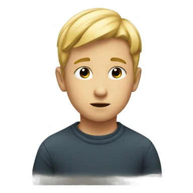 thinking boy blond hair  sticker