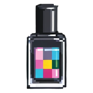 Nail polish bottle pink sticker