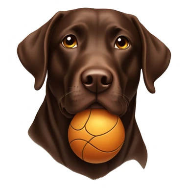Chocolate lab with ball sticker
