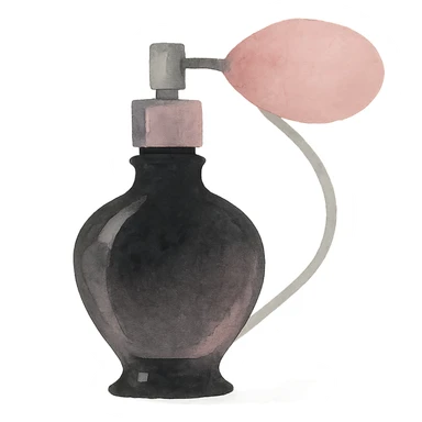 BLACKPINK-inspired gothic perfume atomizer, no hearts, dreamy and elegant, black and pink sticker