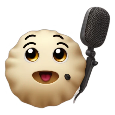 Dumpling singing with a microphone  sticker