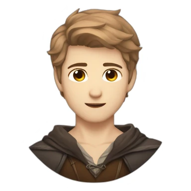 brown short hair handsome introvert vampire archer sticker