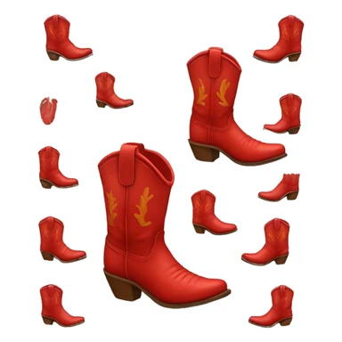 red cowboy boots sticker