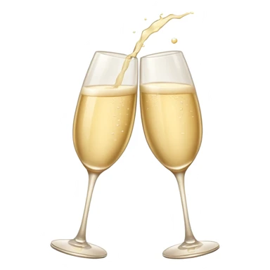 
2 light beige champagne glasses are knocked against each other sticker