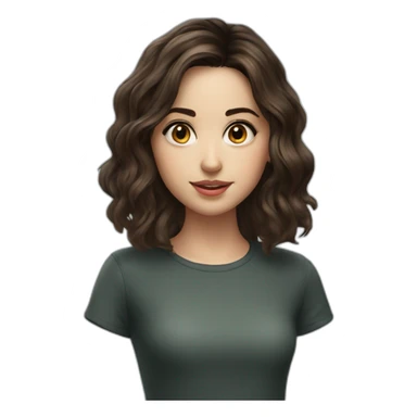 Young Ana de Armas, Girl with short dark brown wavy hairs  sticker