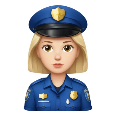 white woman wear police's uniform sticker