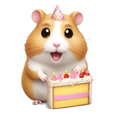 Hamster with a birthday cake  sticker