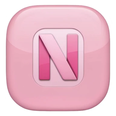 Netflix aesthetic "N" logo in pastel pink sticker