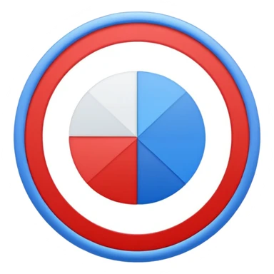 circle diagram 98% blue 2% red sticker