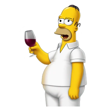 Homer Simpson buvant une bouteille de vin sticker