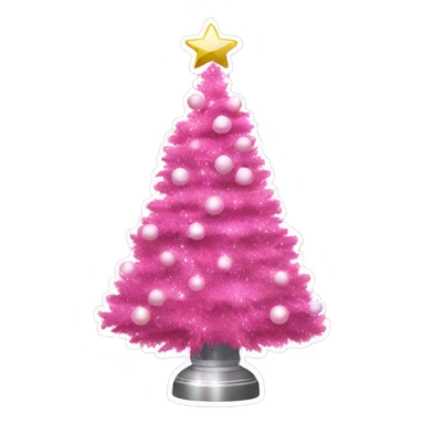 Pink aesthetic Christmas tree with disco ball ornaments  sticker