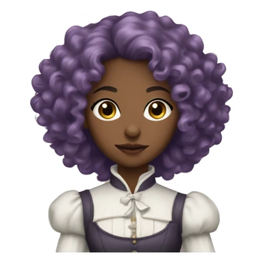 Three musketeers dark black women lilac curly hair sticker