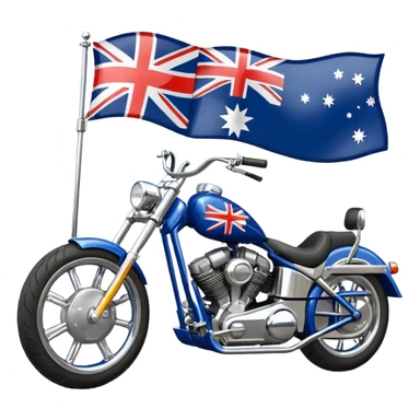 chopper motorcycle australian flag sticker