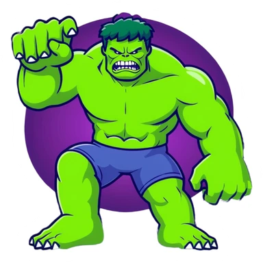 World Breaker Hulk, extremely powerful glowing green Hulk with energy radiating from his body sticker