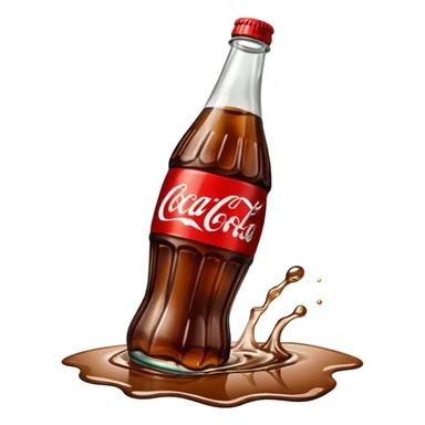 bottle of coca cola broken in the middle sticker