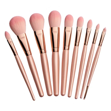a set of rose gold makeup brushes  sticker