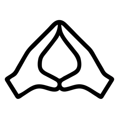 hands in Merkel-Raute gesture, diamond shape formed by fingers, minimalistic and clear icon style sticker