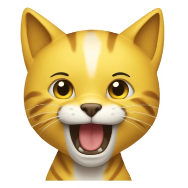 La cara de un gatito amarillo llorando con todas sus fuerzas sticker