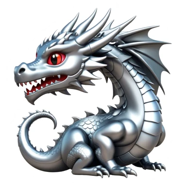 3d chrome plated silver dragon sticker