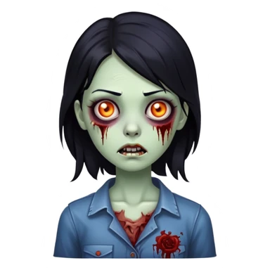 zombie girl with black hair sticker
