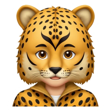man fair in cheetah costume  sticker