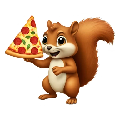 Squirrel eating pizza sticker