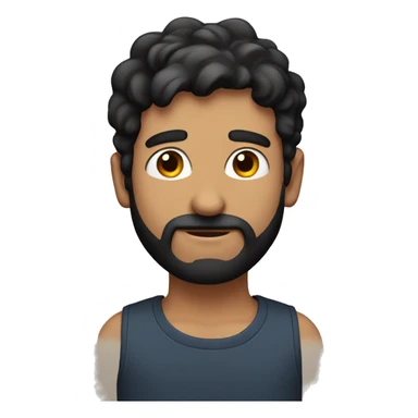 guy with nose above average with black hair and beard sticker