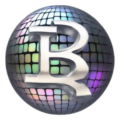r letter in a discoball sticker