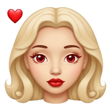 Cara con corazones en los ojos con labios de deseo sticker