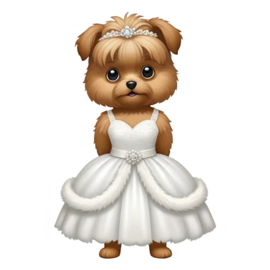 Shorkie in wedding dress sticker